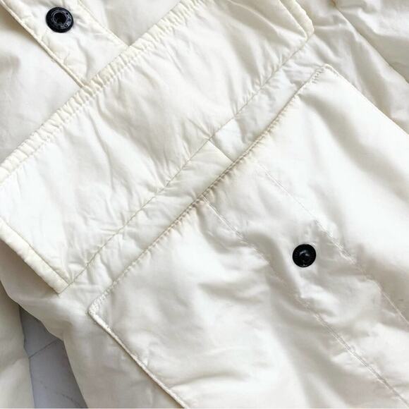MAX MARA LONG WHITE BELTED WINTER PARKA COAT W FUR TRIM SZ M US 10 WHITE - Picture 9 of 16